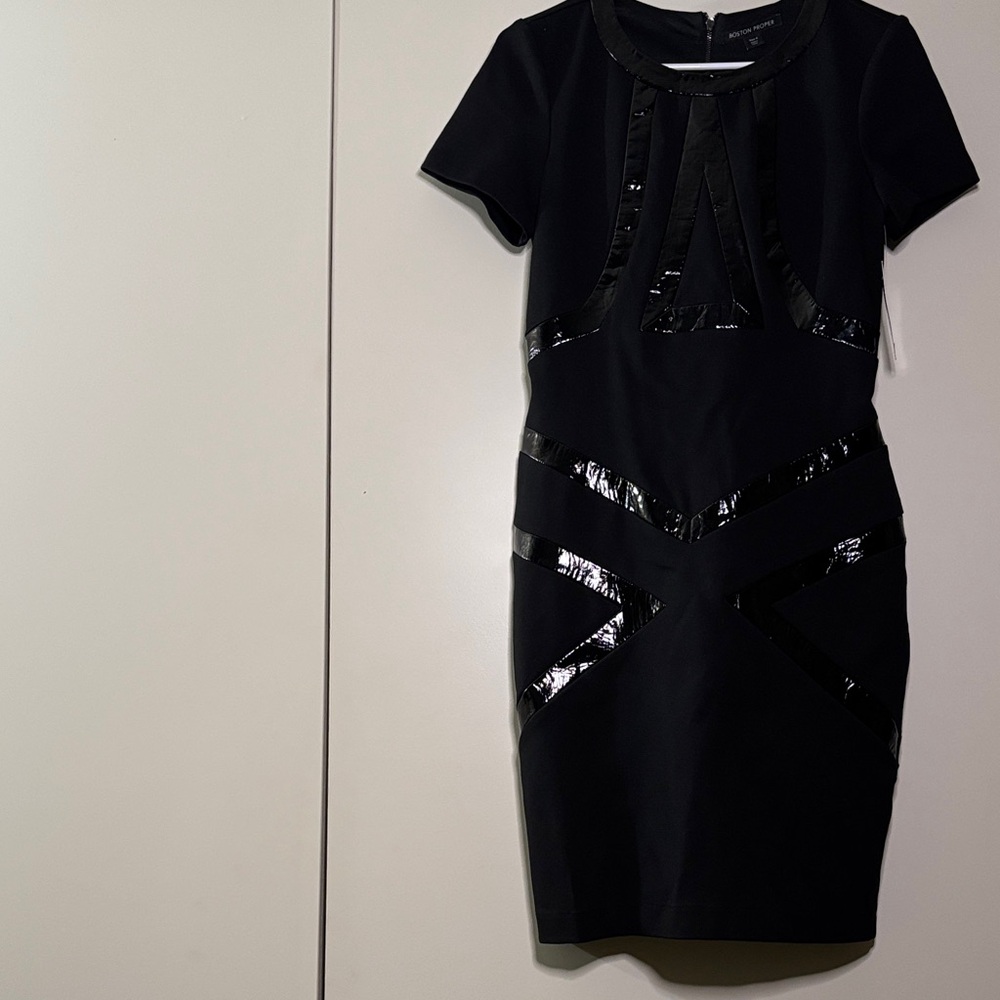 Elegant Black Dress with Glossy Accents